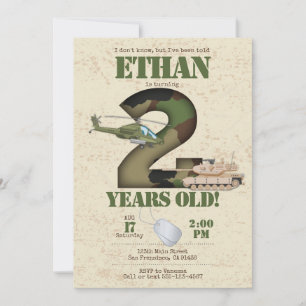 Army Invitation - 2nd Birthday Invitation