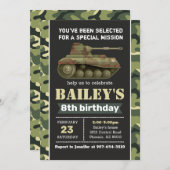Army invitation, Camo military birthday invitation (Front/Back)