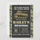Army invitation, Camo military birthday invitation