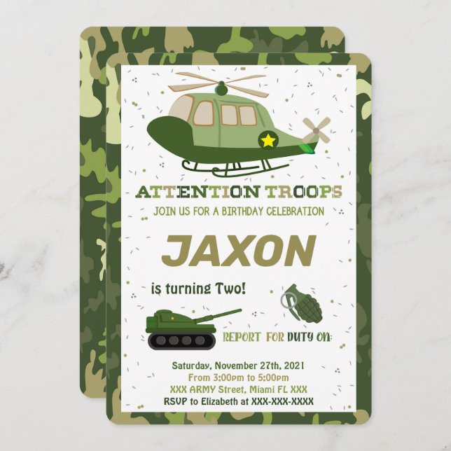 Army Invitations (Front/Back)