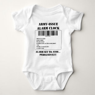 Army Issue Alarm Clock--- Baby Bodysuit