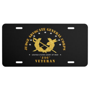 Army - JAG Branch Veteran License Plate