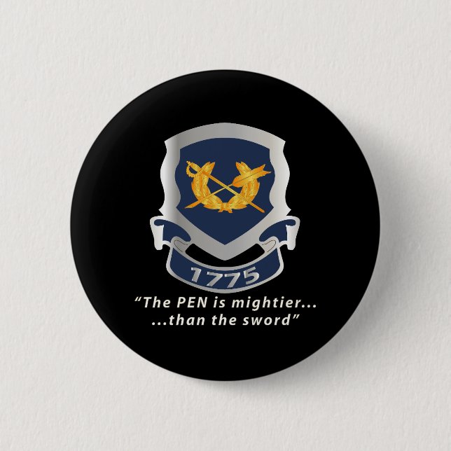 Army - Jag Corps Crest - Pen is Mighter Button (Front)