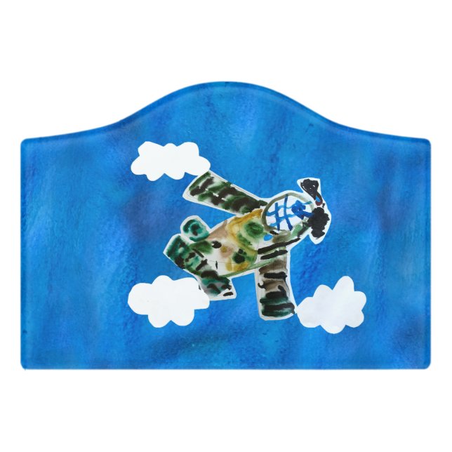 Army Jet "Art by Kids" Door Sign (Small Crest Front)