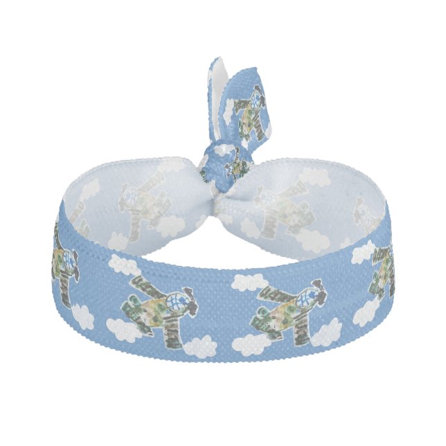 Army Jet "Art by Kids" Elastic Hair Tie (Front)