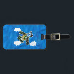 Army Jet "Art by Kids" Luggage Tag<br><div class="desc">Army Jet "Art by Kids" Military Plane sky cloud drawing painting by 5 year old boy</div>