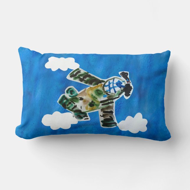 Army Jet "Art by Kids" Lumbar Pillow (Front)