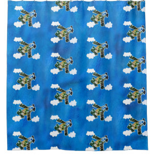 Army Jet "Art by Kids" Shower Curtain