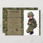 Army Jungle Camouflage Military Birthday Invitation (Front/Back)