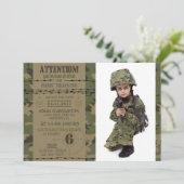 Army Jungle Camouflage Military Birthday Invitation (Standing Front)