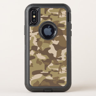 Army Khaki Camouflage Print OtterBox Defender iPhone X Case