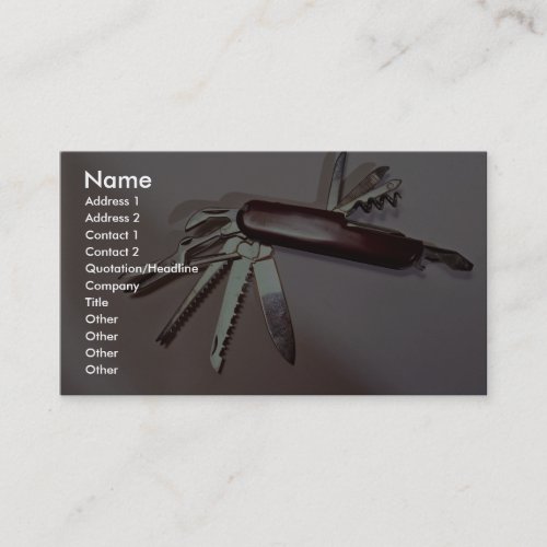 Army knife business card template