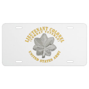Army - Lieutenant Colonel - LTC - Combat Veteran - License Plate