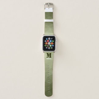 Army light green geometric mesh pattern Monogram Apple Watch Band
