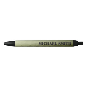 Army light green geometric mesh pattern Your name Pen
