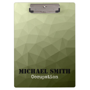 Army light green geometric mesh Your Custom name Clipboard