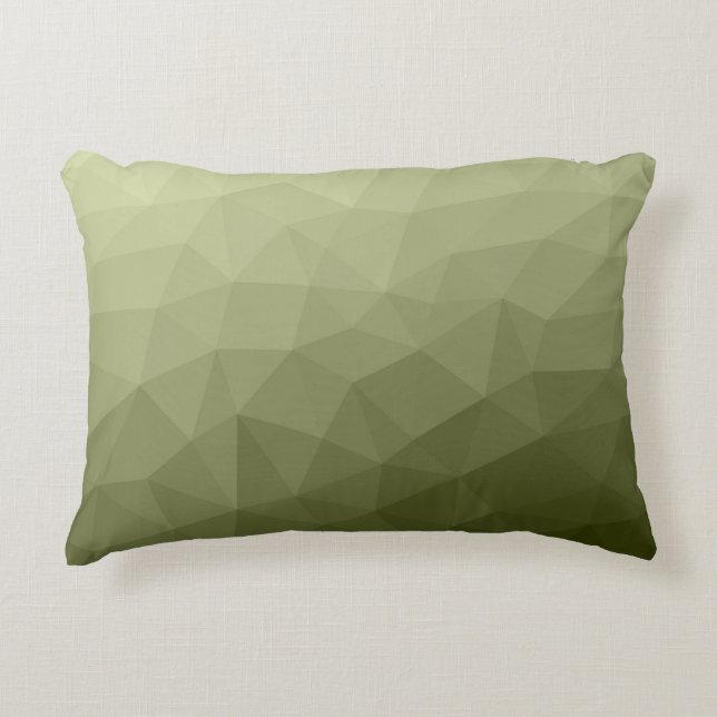 Army light green gradient geometric mesh pattern accent pillow (Front)