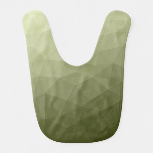 Army light green gradient geometric mesh pattern baby bib
