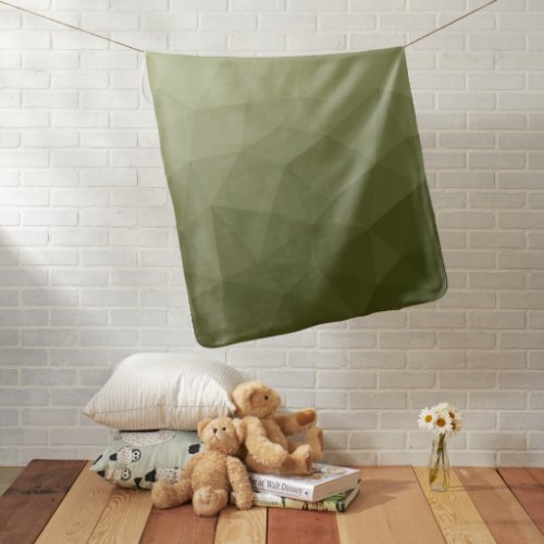 Army light green gradient geometric mesh pattern baby blanket