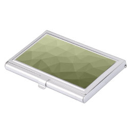 Army light green gradient geometric mesh pattern business card case