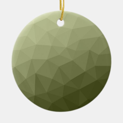 Army light green gradient geometric mesh pattern ceramic ornament