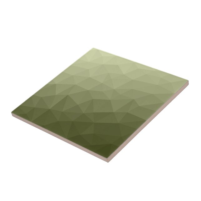 Army light green gradient geometric mesh pattern ceramic tile (Side)