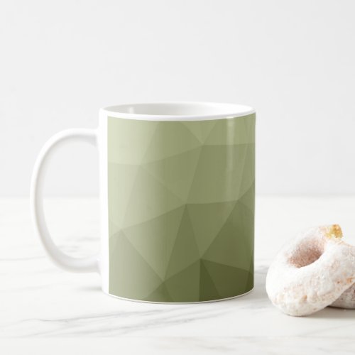 Army light green gradient geometric mesh pattern coffee mug