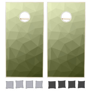 Army light green gradient geometric mesh pattern cornhole set