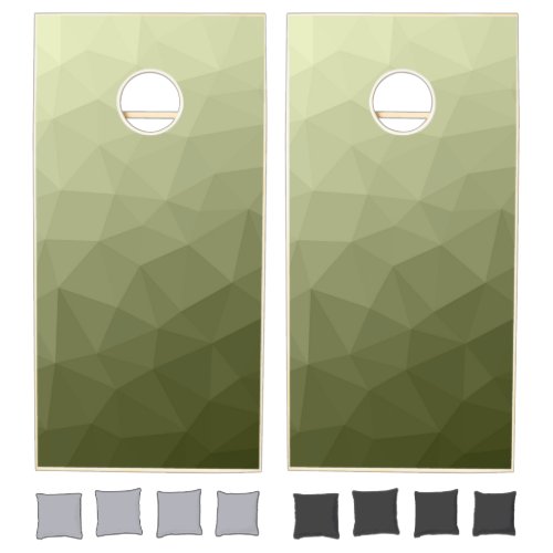 Army light green gradient geometric mesh pattern cornhole set