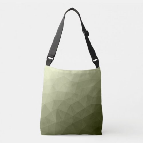 Army light green gradient geometric mesh pattern crossbody bag