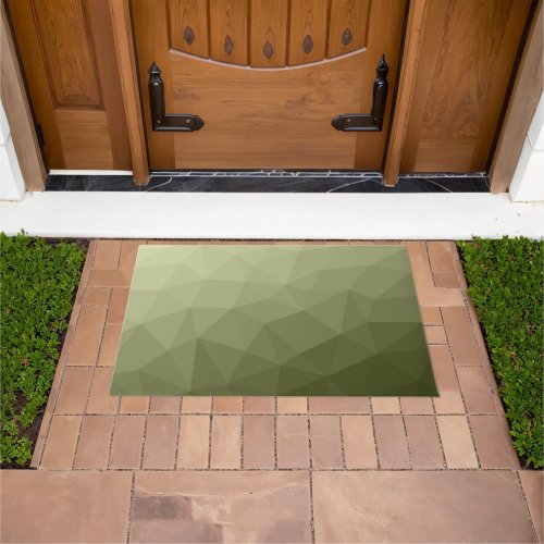 Army light green gradient geometric mesh pattern doormat