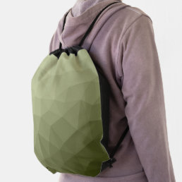 Army light green gradient geometric mesh pattern drawstring bag