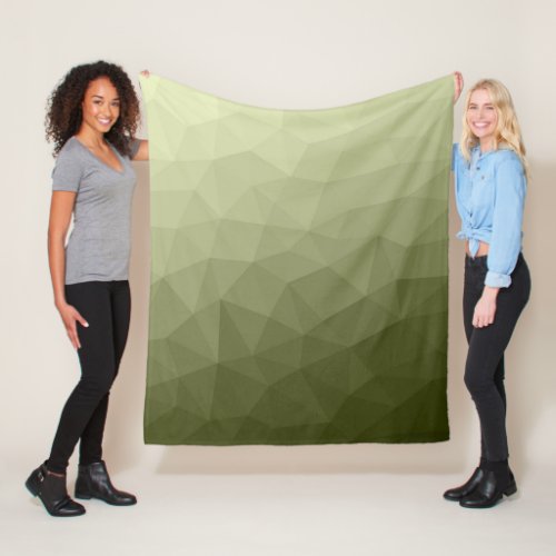 Army light green gradient geometric mesh pattern fleece blanket