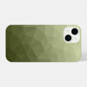 Army light green gradient geometric mesh pattern iPhone case (Back Horizontal)