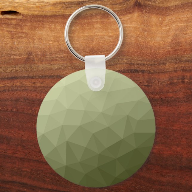 Army light green gradient geometric mesh pattern keychain (Front)