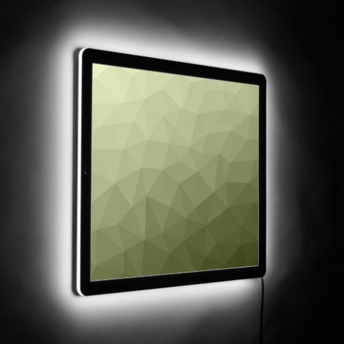 Army light green gradient geometric mesh pattern LED sign