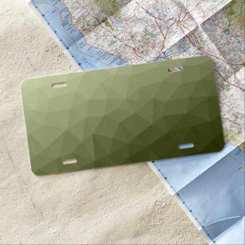 Army light green gradient geometric mesh pattern license plate