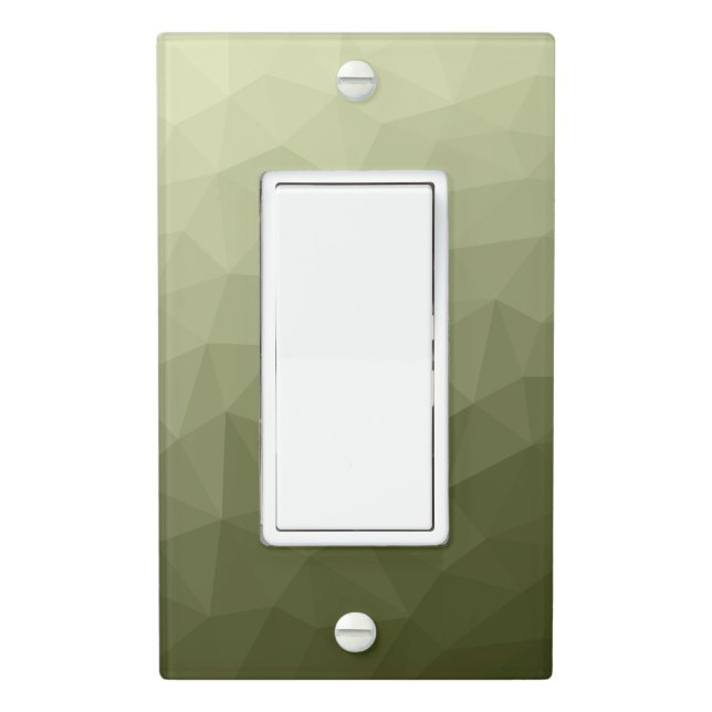 Army light green gradient geometric mesh pattern light switch cover (In Situ)