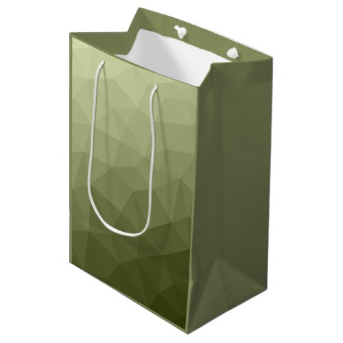 Army light green gradient geometric mesh pattern medium gift bag