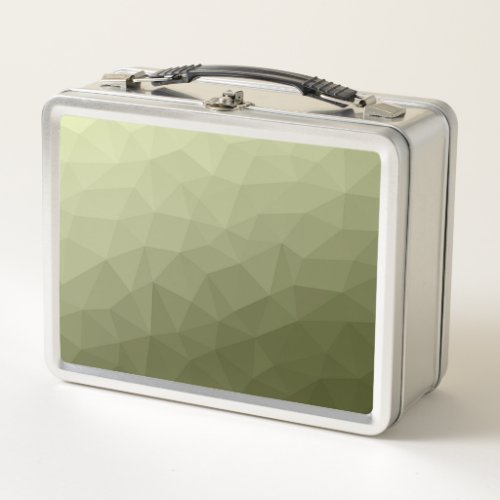 Army light green gradient geometric mesh pattern metal lunch box