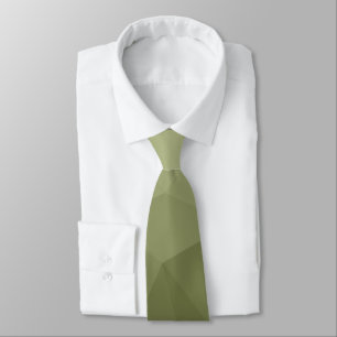 Army light green gradient geometric mesh pattern neck tie