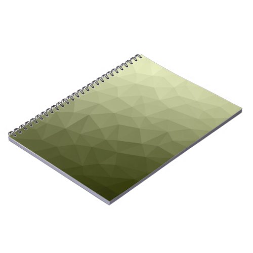 Army light green gradient geometric mesh pattern notebook