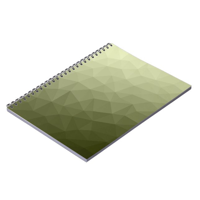 Army light green gradient geometric mesh pattern notebook (Left Side)