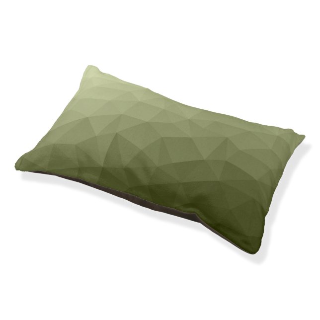 Army light green gradient geometric mesh pattern pet bed (Angled)