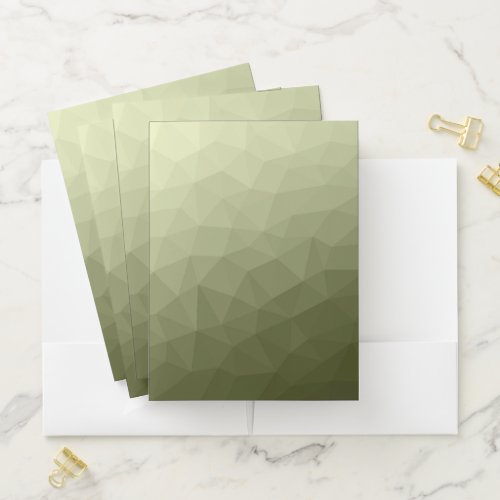 Army light green gradient geometric mesh pattern pocket folder