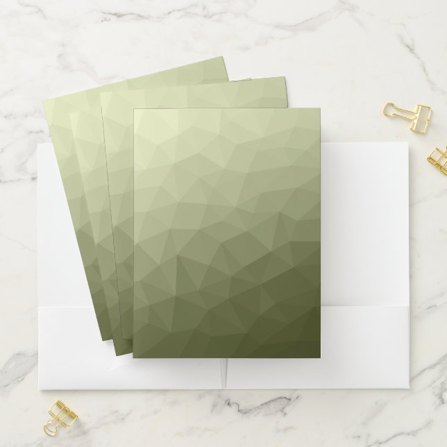 Army light green gradient geometric mesh pattern pocket folder (In Situ)