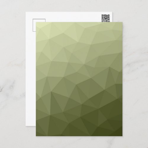 Army light green gradient geometric mesh pattern postcard