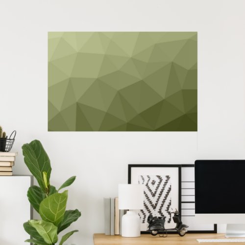 Army light green gradient geometric mesh pattern poster