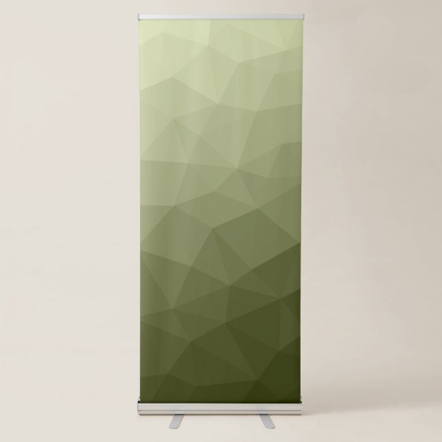 Army light green gradient geometric mesh pattern retractable banner (Front)