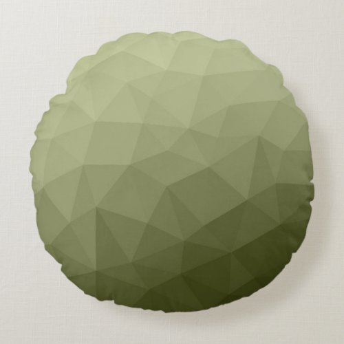 Army light green gradient geometric mesh pattern round pillow